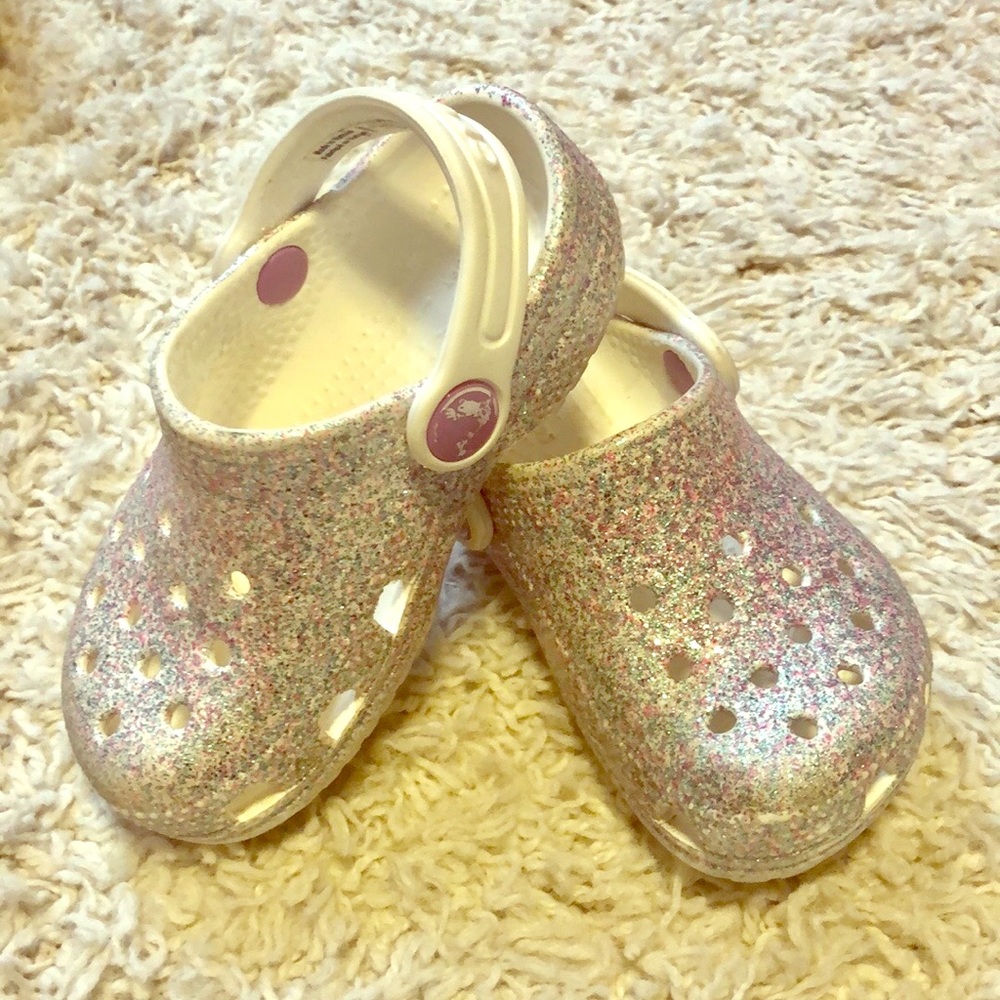 Soarkly Glitter Princess Crocs Size 7 Girls
